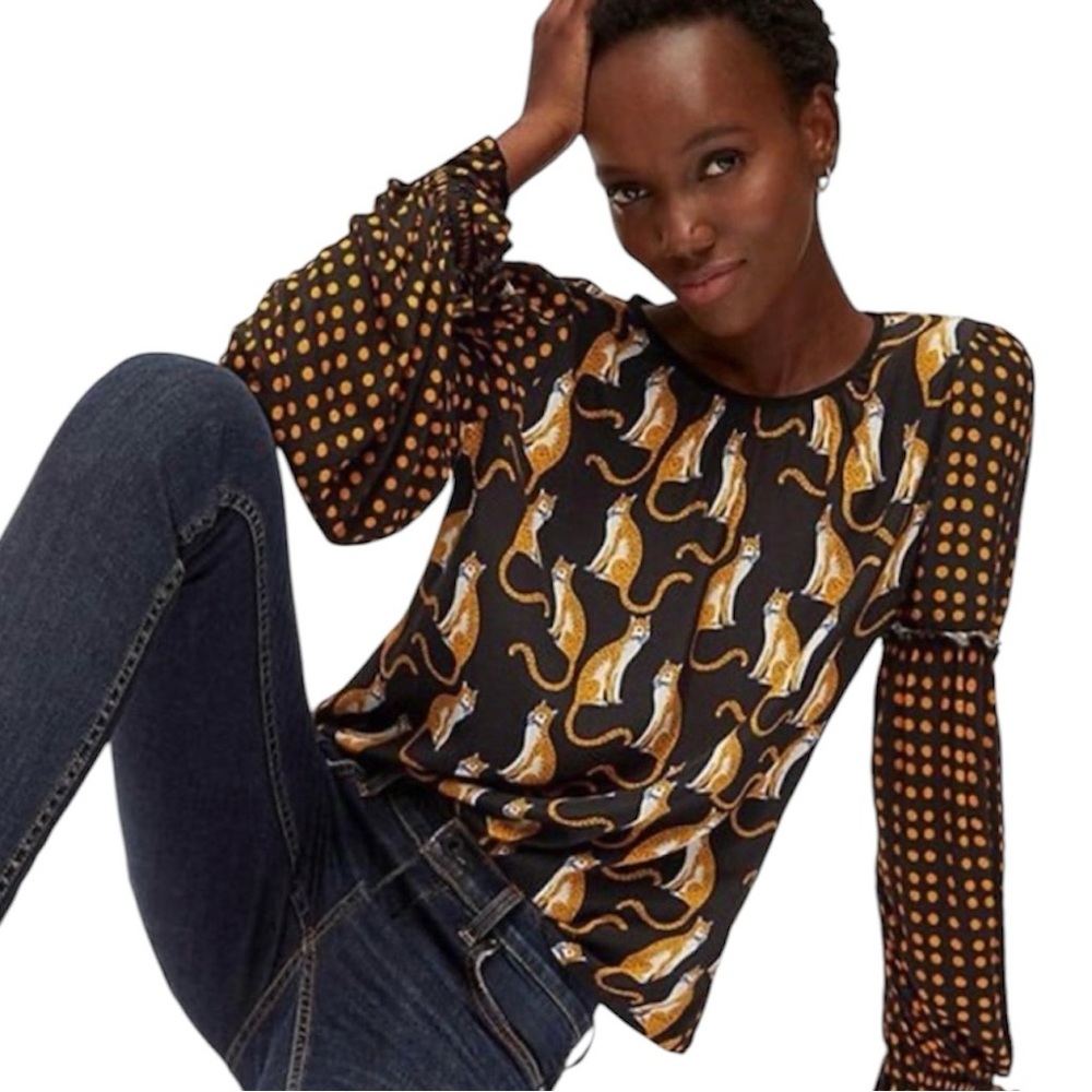 Contrasting Leopard Blouse